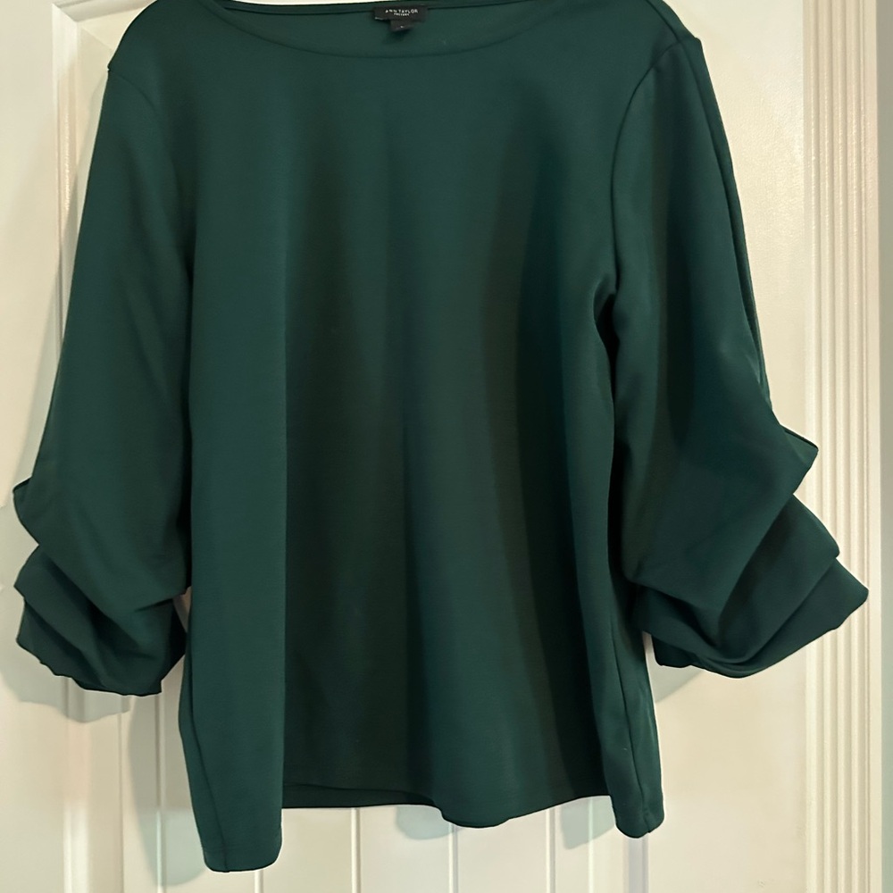 Ann Taylor Factory Forest Green Blouse